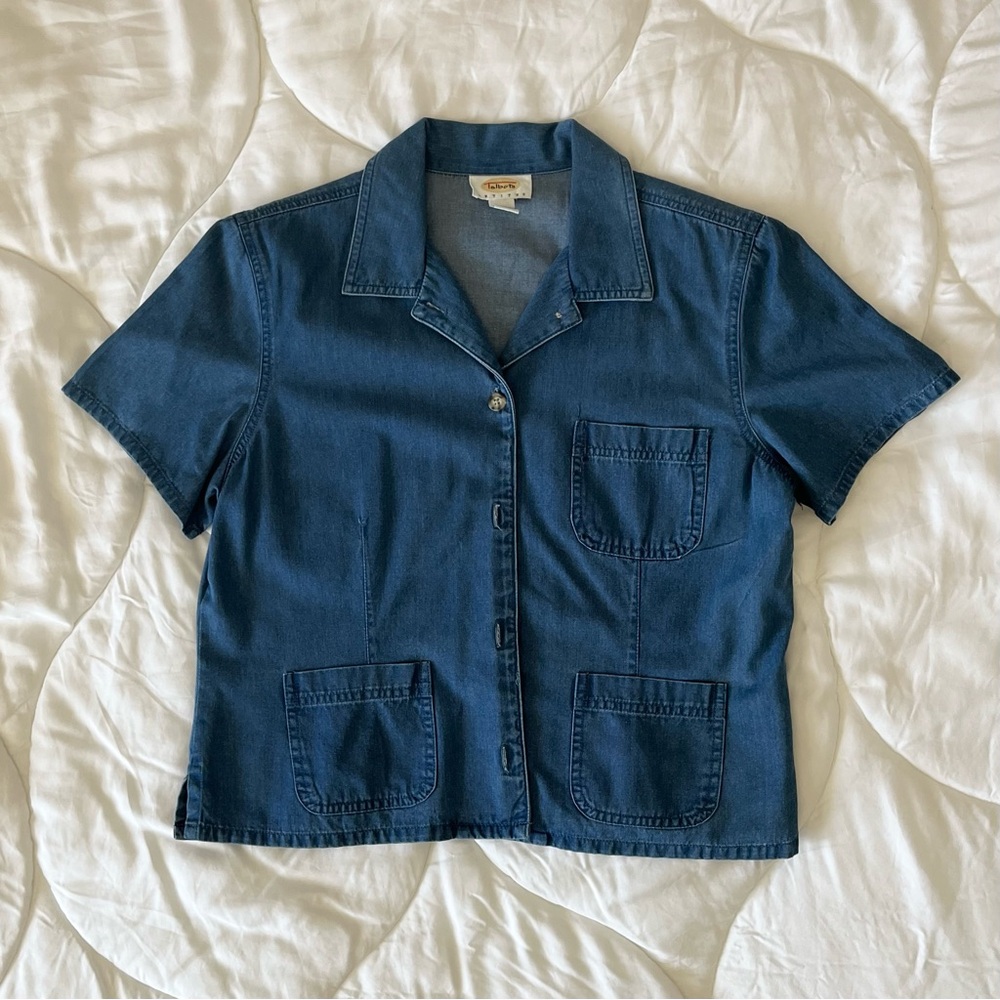 Talbots Denim Short Sleeve Button Up